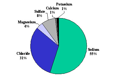 Sea water content pie chart